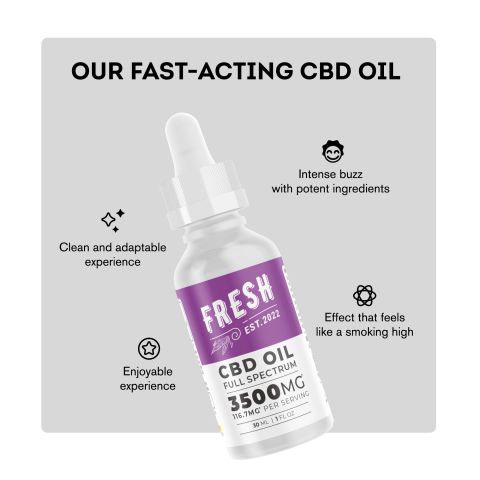 Full Spectrum CBD Oil - 3,500mg - Fresh - Thumbnail 3