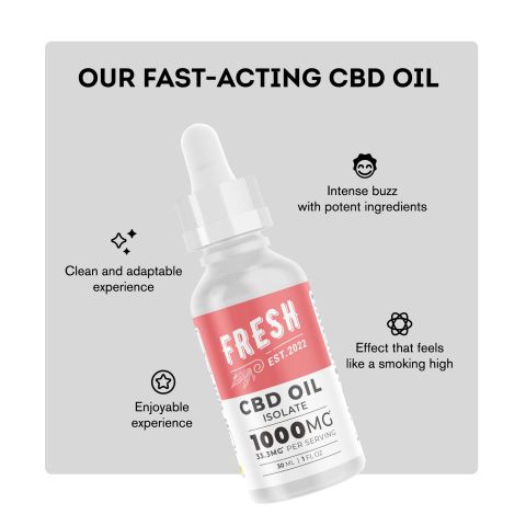 CBD Isolate Oil - 1,000mg - Fresh - Thumbnail 3