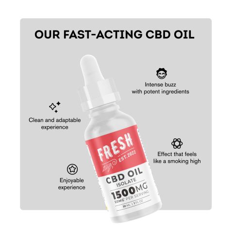 CBD Isolate Oil - 1,500mg - Fresh - Thumbnail 3