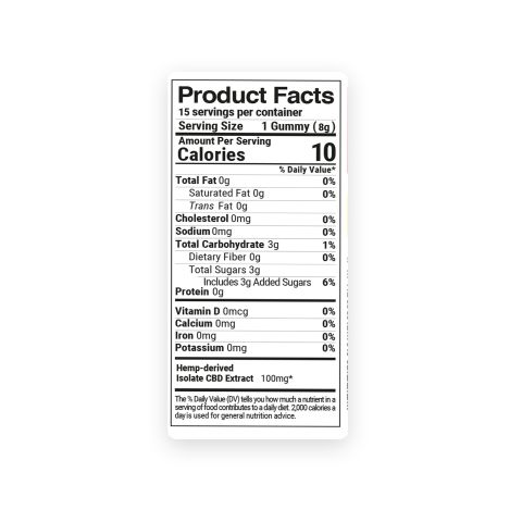CBD Isolate Gummies - 100mg - Peach Sour Rings - Fresh - Thumbnail 11