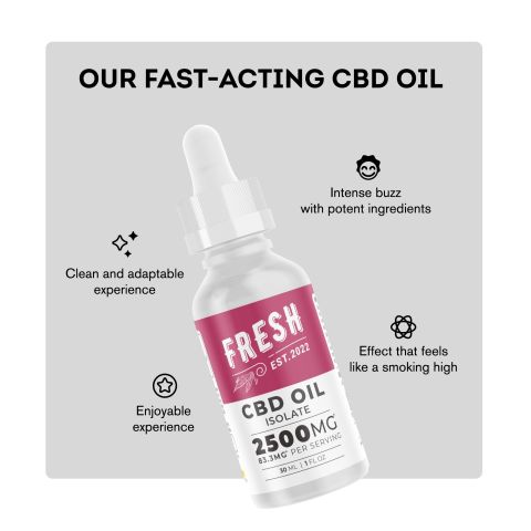 CBD Isolate Oil - 2,500mg - Fresh - Thumbnail 3