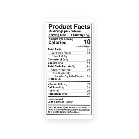 Delta 8 Gummies - 50mg - Gummy Bears - Fresh - Thumbnail 10