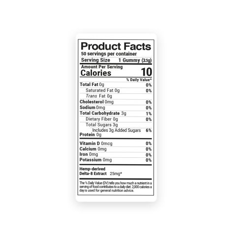 Delta 8 Gummies - 25mg - Sour Bears - Fresh - Thumbnail 10