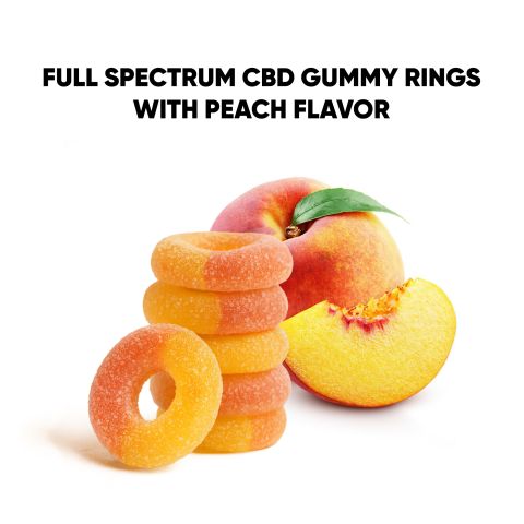 Full Spectrum CBD Gummies - 50mg - Peach Sour Rings - Fresh - Thumbnail 6