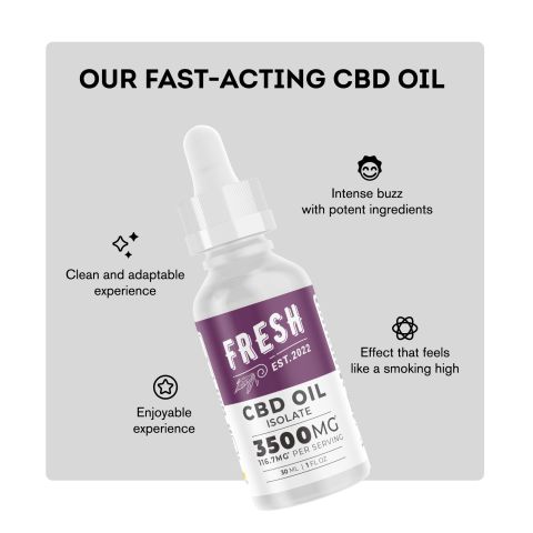 CBD Isolate Oil - 3,500mg - Fresh - Thumbnail 3