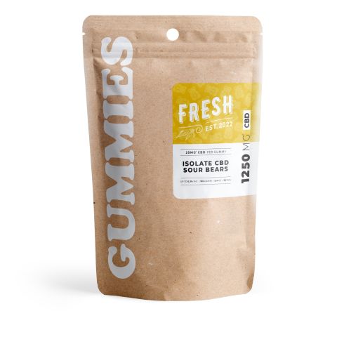 CBD Isolate Gummies - 25mg - Sour Bears - Fresh - Thumbnail 3