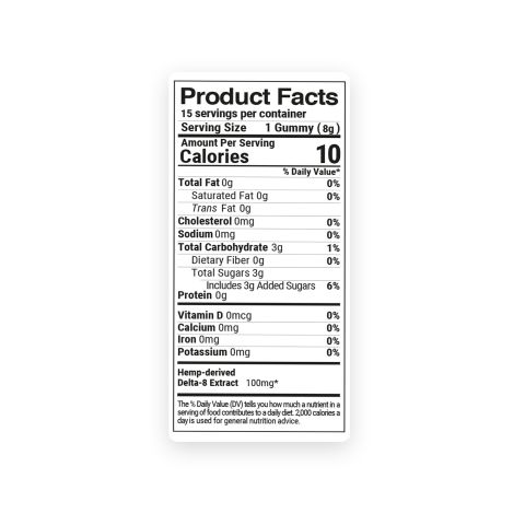 Delta 8 Gummies - 100mg - Peach Sour Rings - Fresh - Thumbnail 11