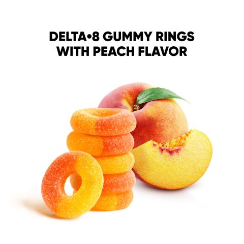 Delta 8 Gummies - 100mg - Peach Sour Rings - Fresh - Thumbnail 6