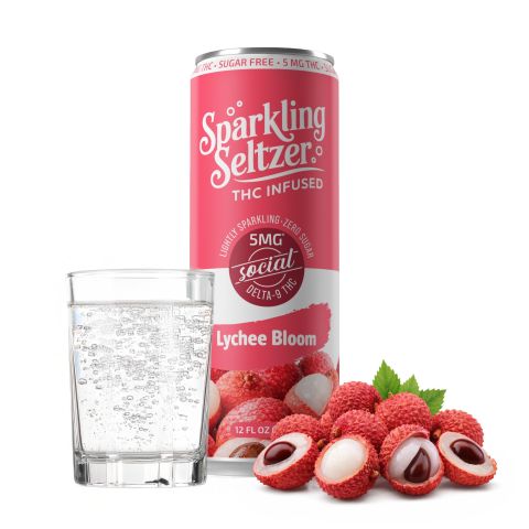 Delta 9 Lychee Bloom THC Seltzer - 5mg - Fresh - Thumbnail 1