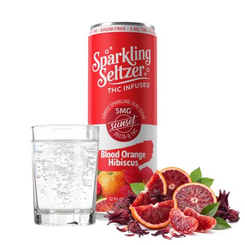 Delta 9 Blood Orange Hibiscus THC Seltzer - 5mg - Fresh - Thumbnail 1