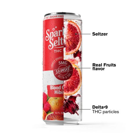 Delta 9 Blood Orange Hibiscus THC Seltzer - 5mg - Fresh - Thumbnail 3