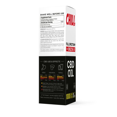 D8 & Full Spectrum CBD Oil - 1,000mg - Chill Plus - Thumbnail 3