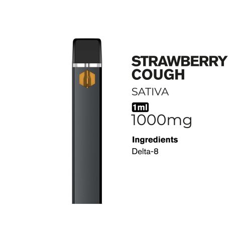 Delta 8 Vape Pen - 1000mg - Strawberry Cough - Sativa - 1ml - Chill Plus - Thumbnail 2