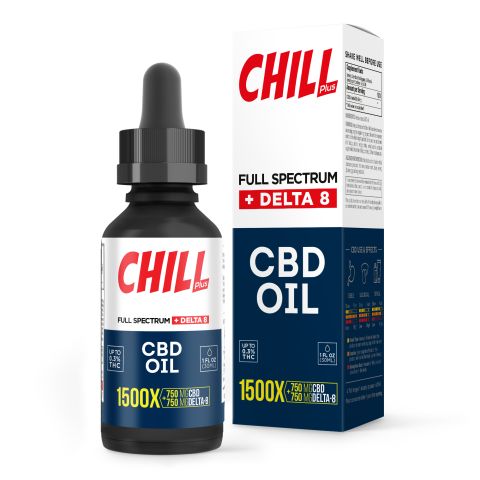 D8 & Full Spectrum CBD Oil - 1,500mg - Chill Plus - Thumbnail 2