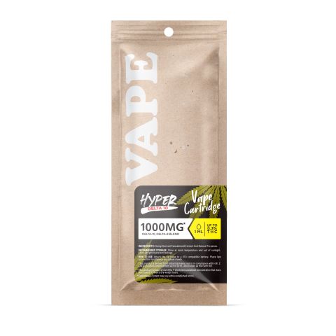 D10, D8 Vape Cart - 1000mg - Green Crack - Sativa - 1ml - Hyper - Thumbnail 3