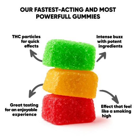D8 & D10 Gummies - 25mg - Fruity Mix - Hyper - Thumbnail 10