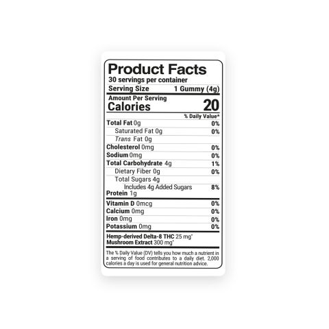 D8, Mushroom Gummies - 25mg - Shrooms - Thumbnail 9