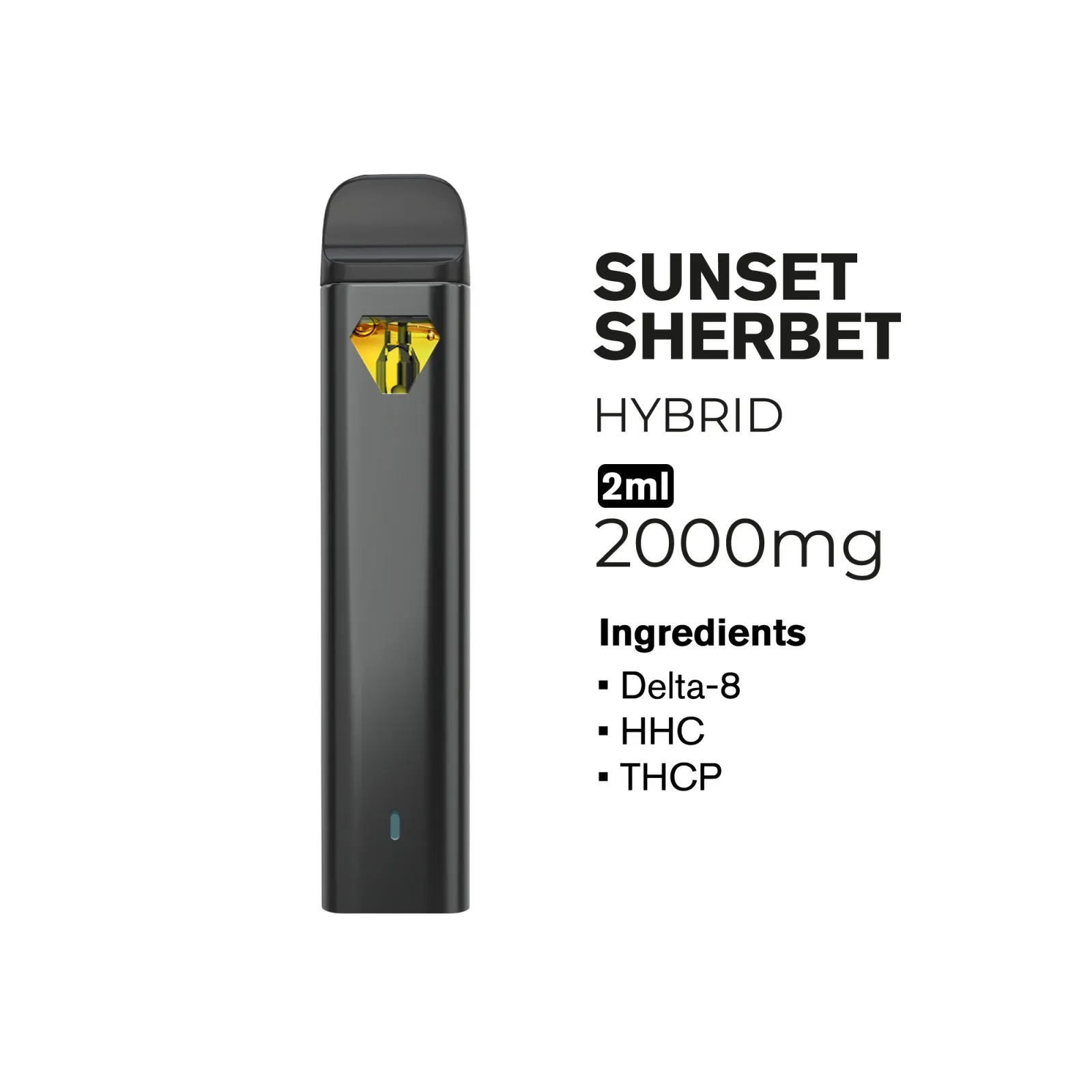 THCP, D8, HHC Vape Pen - 2000mg - Sunset Sherbet - Hybrid - 2ml - Fresh
