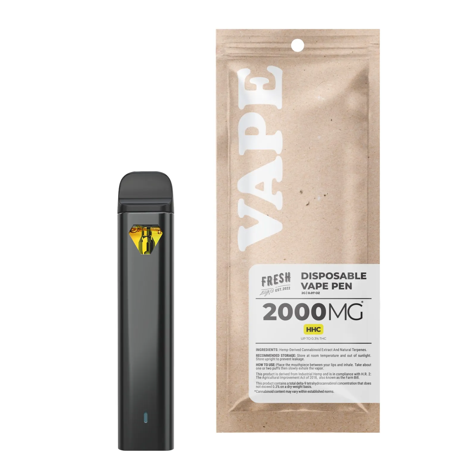 HHC Vape Pen - 2000mg - California Orange - Hybrid - 2ml