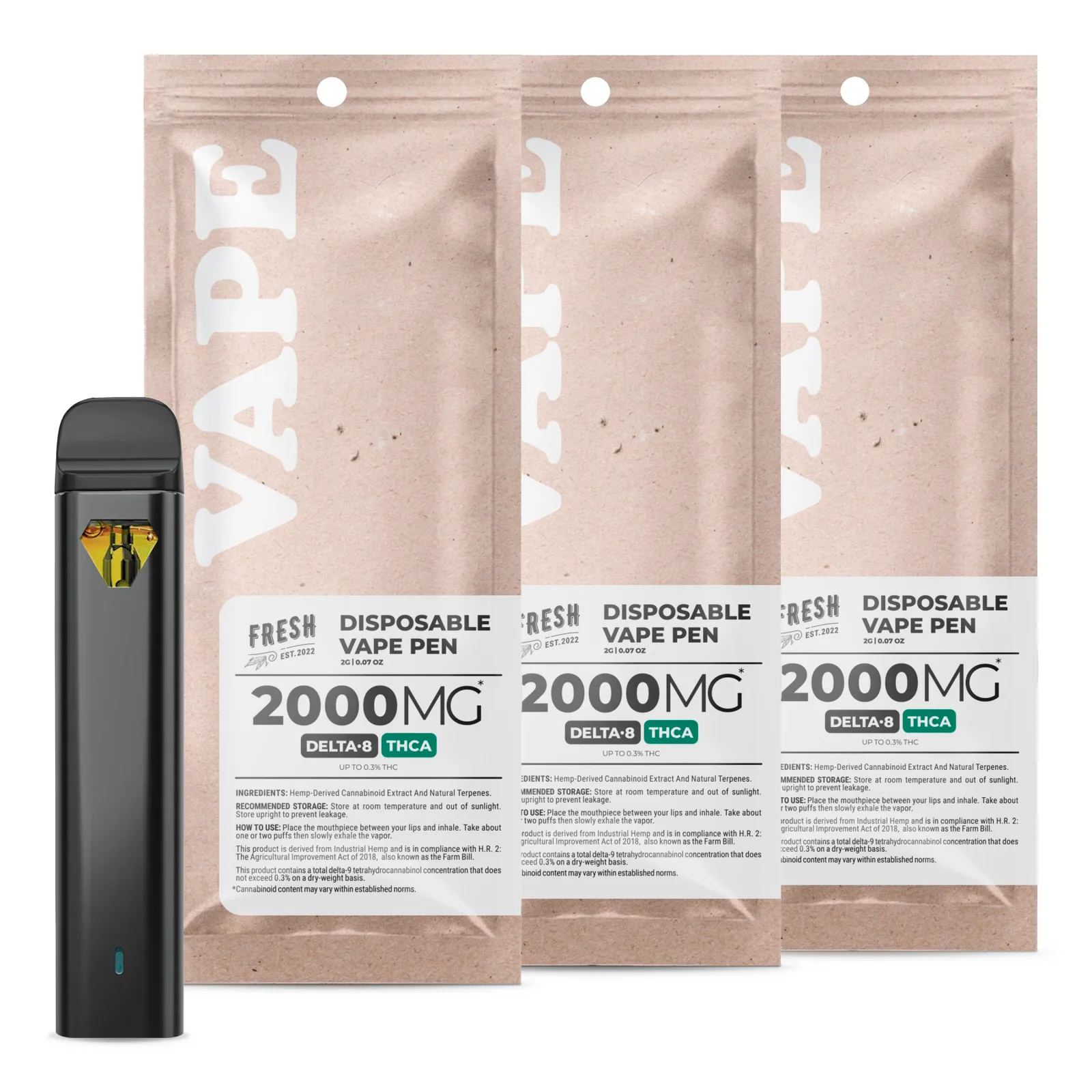 thc vape 2000mg &Shine | Ghost Train Haze | Disposable Vape Pen | 2000mg