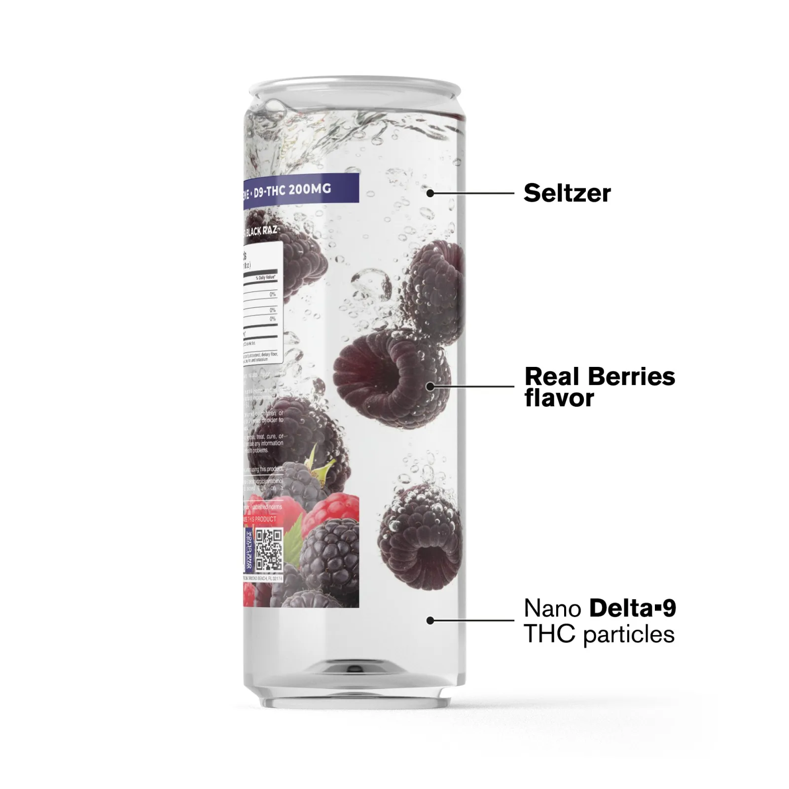 Delta 9 Nano Black Raz THC Seltzer - 200mg - Fresh