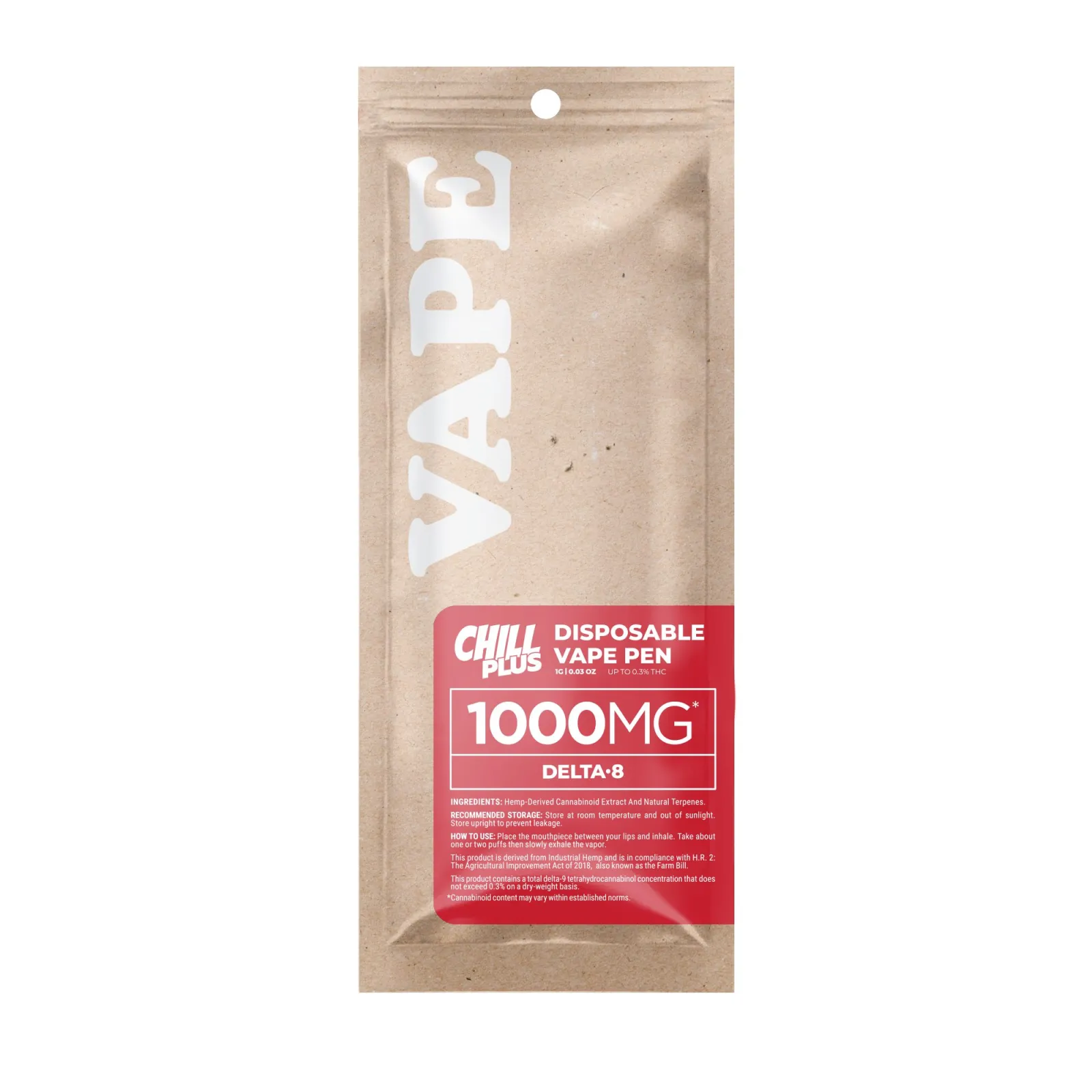 Delta 8 Vape Pen - 1000mg - Blue Dream - Hybrid - 1ml