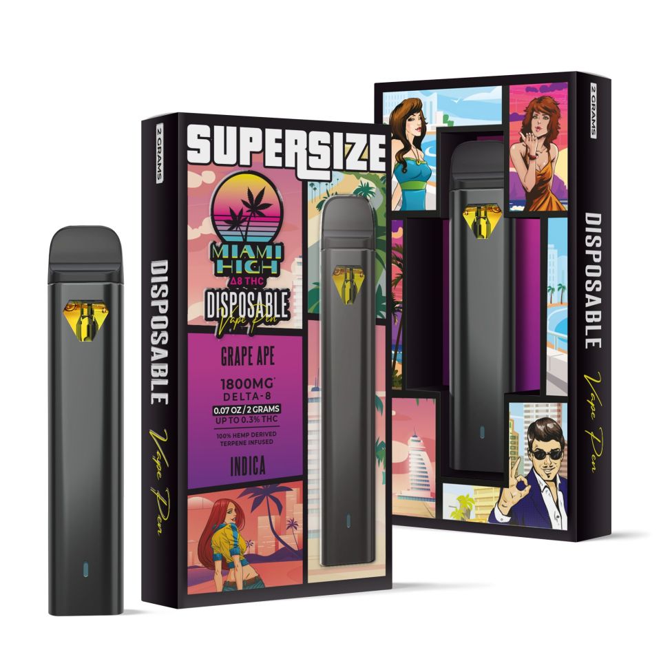 Grape Ape Delta8 THC Vape Pen Disposable Miami High