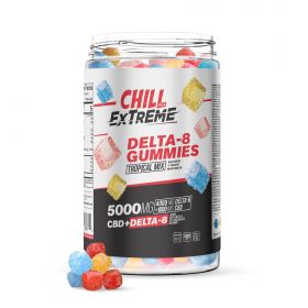 Chill Plus Extreme Delta-8 Gummies Tropical Mix - 5000X