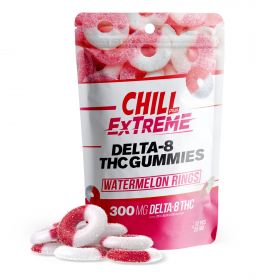 Chill Plus Extreme Delta-8 THC Gummies Pouch - Watermelon Rings - 300MG