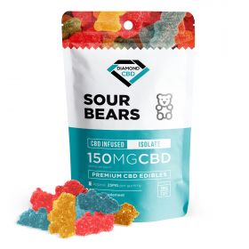 Diamond CBD Isolate Gummies Pouch - Sour Bears - 150MG