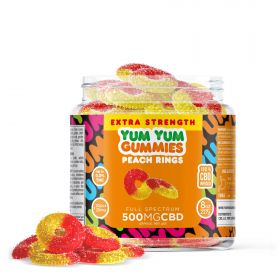 Yum Yum Gummies - CBD Full Spectrum Peach Rings - 500mg