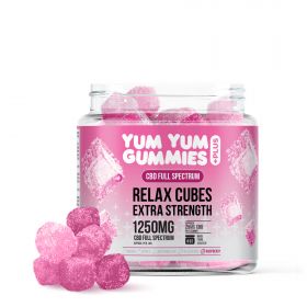 Yum Yum Gummies - Full Spectrum CBD Relax Raspberry Cubes - 1250mg