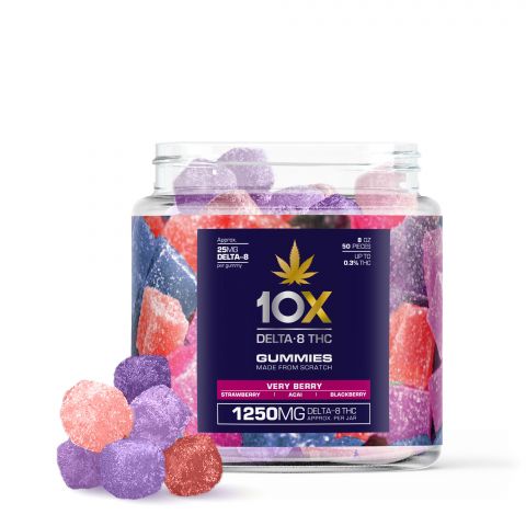10X Delta-8 THC Gummies - Very Berry - 1250MG - 1