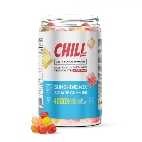 Chill Plus Delta-8 Square Gummies Sunshine Mix - 4000X - 1