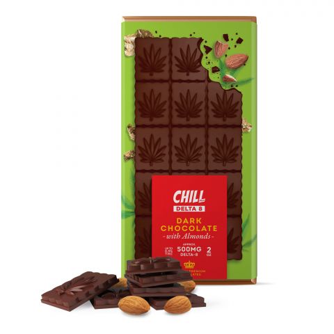 Chill Plus Delta-8 THC Premium Belgium Dark Chocolate With Almonds - 500MG - 1