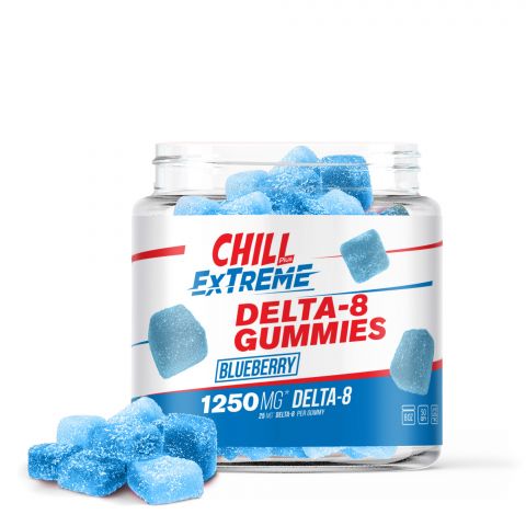 Chill Plus Extreme Delta-8 THC Gummies - Blueberry - 1250MG - 1