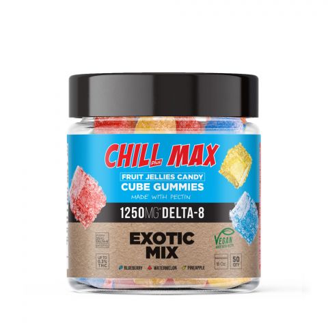 Chill Plus Max Delta-8 THC Gummies - Vegan Fruit Jellies - Exotic Mix - 1250x - Thumbnail 2