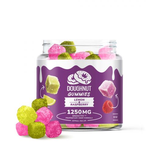 Doughnut CBD Gummies - Made with Enzactiv - Lemon & Raspberry - 1250MG - 1