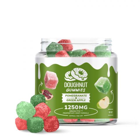 Doughnut CBD Gummies - Made with Enzactiv - Pomegranate & Green Apple - 1250MG - 1