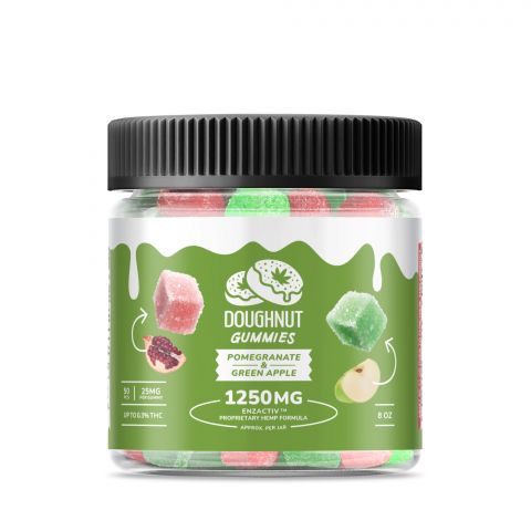 Doughnut CBD Gummies - Made with Enzactiv - Pomegranate & Green Apple - 1250MG - Thumbnail 2