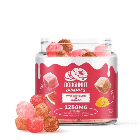 Doughnut CBD Gummies - Made with Enzactiv - Watermelon & Mango - 1250MG - 1