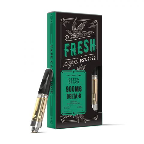 Green Crack Vape Cartridge - Delta 8 THC - Fresh Brand - 900MG - 1