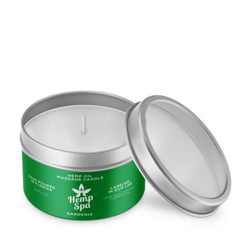 Hemp Spa Hemp Oil Massage Candle - Gardenia - 2