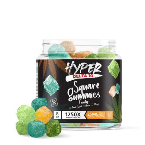 Hyper Delta-10 Square Gummies - Fruity - 1250X - Thumbnail 1