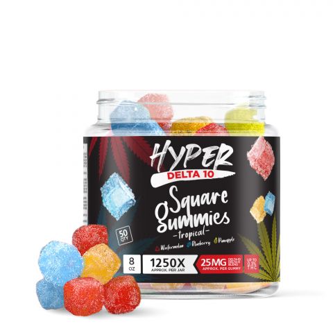 Hyper Delta-10 Square Gummies - Tropical - 1250X - 1