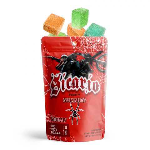 Sicario Fruity Gummies - CBG, THCV, Delta 9 Blend - 600MG - Pure Blanco    - 2