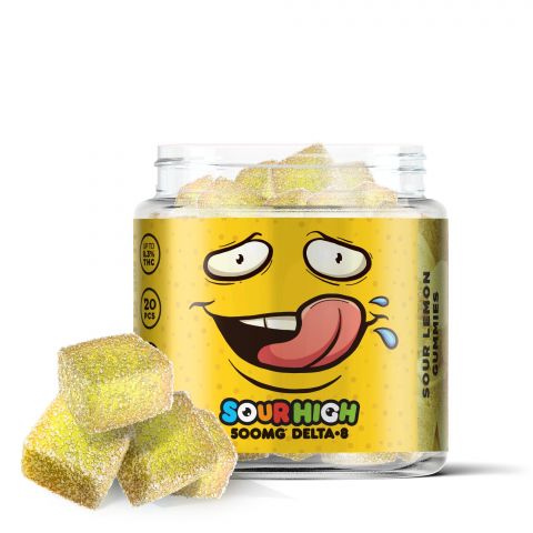 Sour Lemon Gummies - Delta 8  - 500mg - Sour High - 1