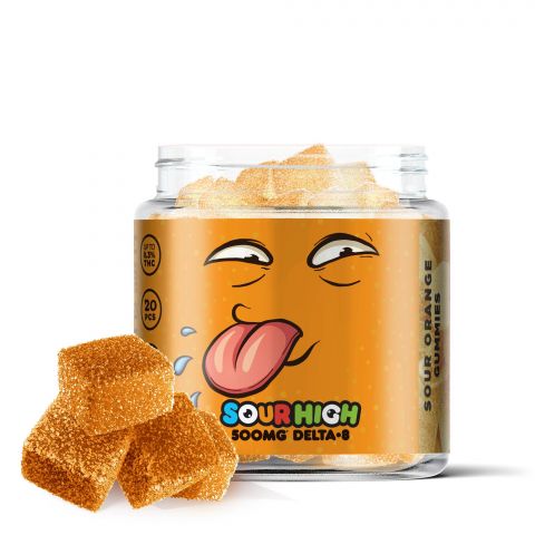 Sour Orange Gummies - Delta 8  - 500mg - Sour High - 1