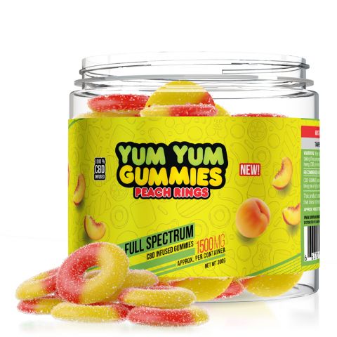 Yum Yum Gummies - CBD Full Spectrum Peach Rings - 1500mg - 1