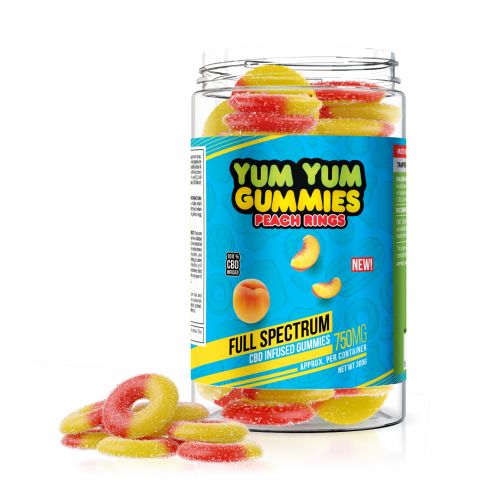 Yum Yum Gummies - CBD Full Spectrum Peach Rings - 750mg - 1